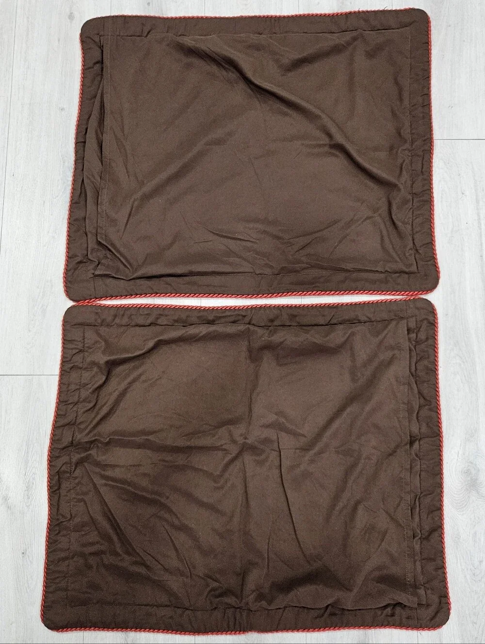 Cote Couture MULHOUSE Rose Tree STD Pillow Shams Brown Floral Rope Trim Autumn 2